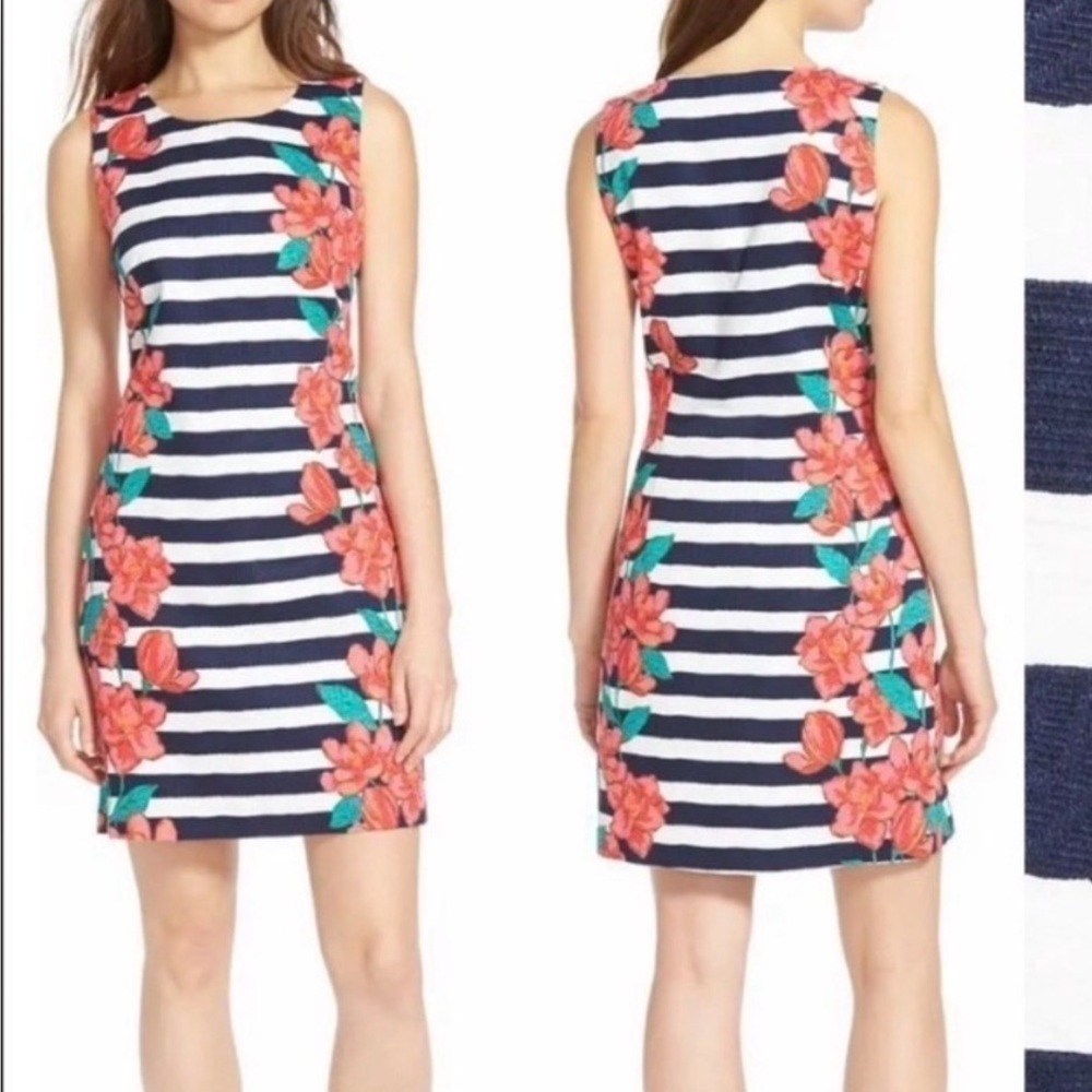 Vineyard Vines Magnolia Striped Floral Shift Dress New